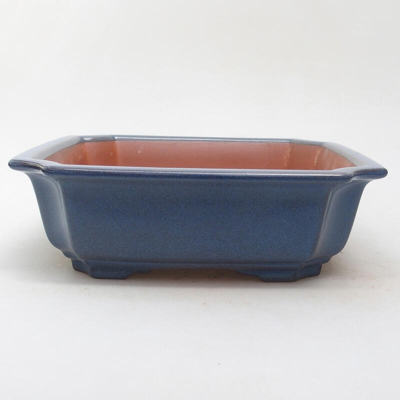 Bonsaischale aus Keramik 21,5 x 21,5 x 6,5 cm, Farbe Blau
