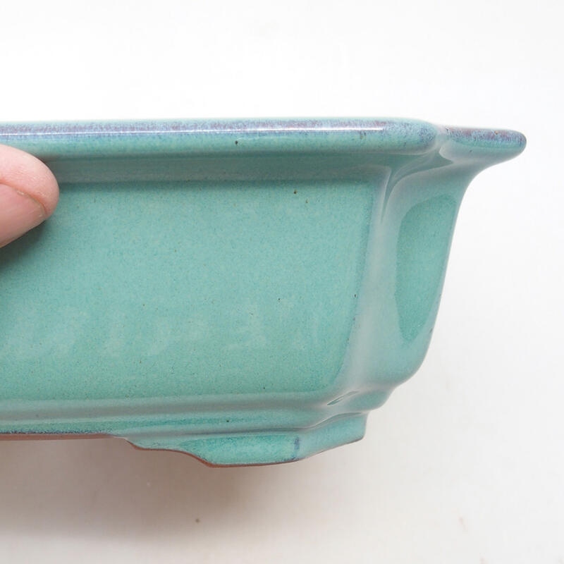 Bonsaischale aus Keramik 21,5 x 21,5 x 6,5 cm, Farbe grün