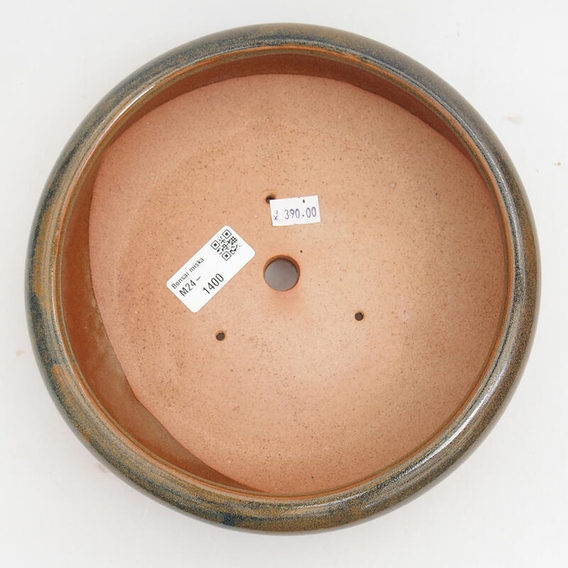 Keramik-Bonsaischale 21 x 21 x 6,5 cm, Farbe braun