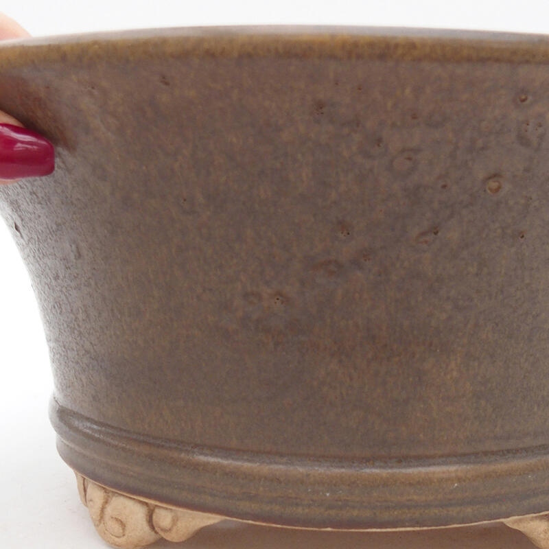 Bonsaischale aus Keramik 24 x 24 x 11 cm, braune Farbe