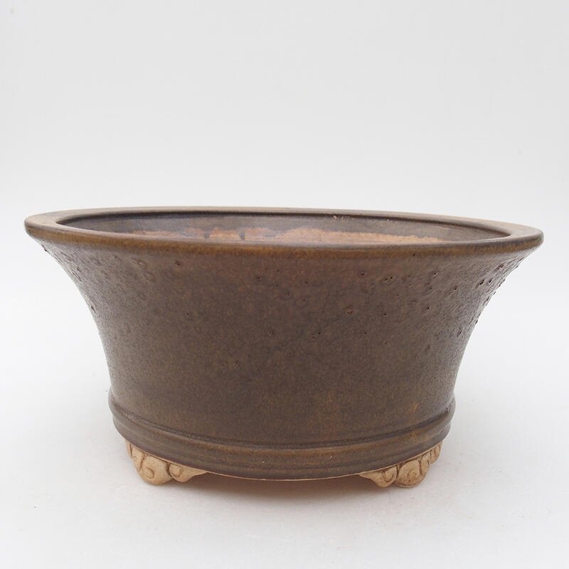 Bonsaischale aus Keramik 24 x 24 x 11 cm, braune Farbe