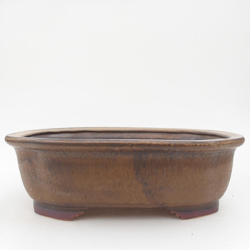 Keramik-Bonsaischale 25,5 x 22 x 7,5 cm, Farbe braun