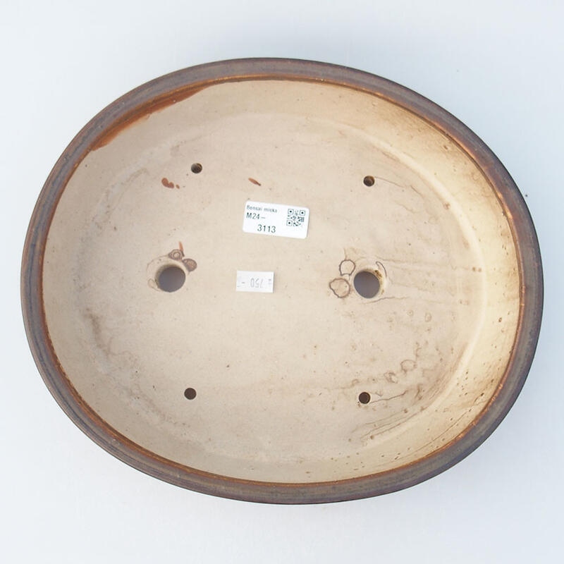 Keramik-Bonsaischale 28 x 25 x 6 cm, Farbe braun