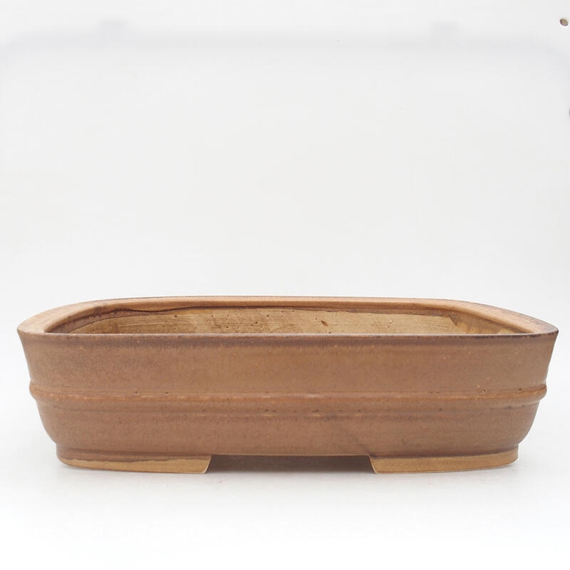 Keramik-Bonsaischale 29,5 x 25 x 7 cm, Farbe braun