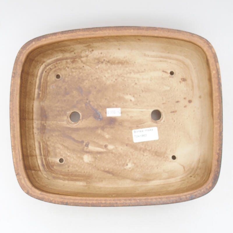 Keramik-Bonsaischale 29,5 x 25 x 7 cm, Farbe braun