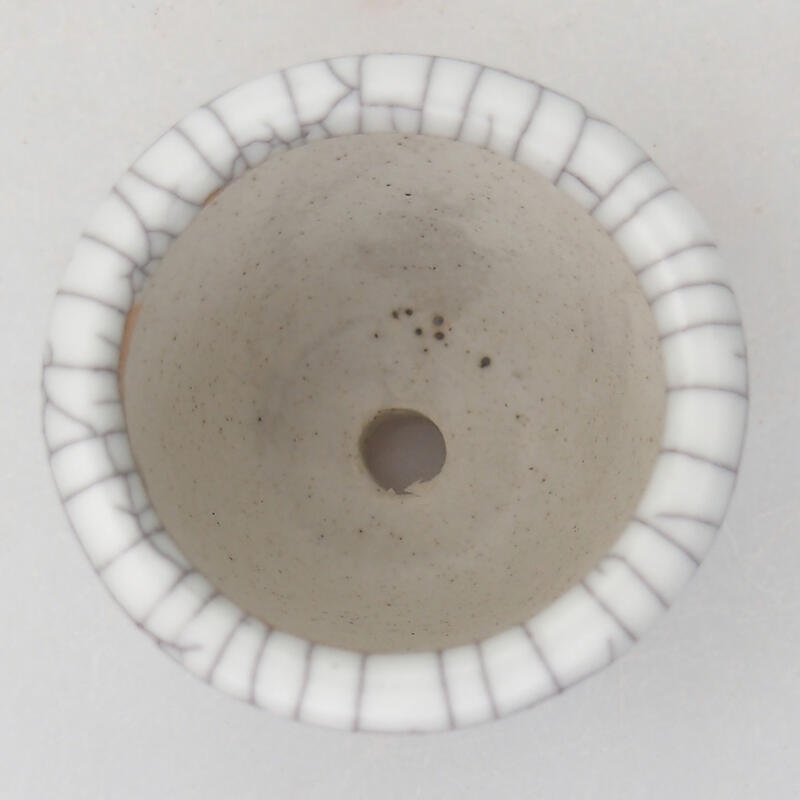 Keramik-Bonsaischale 3,5 x 3,5 x 2,5 cm, Raku-Farbe