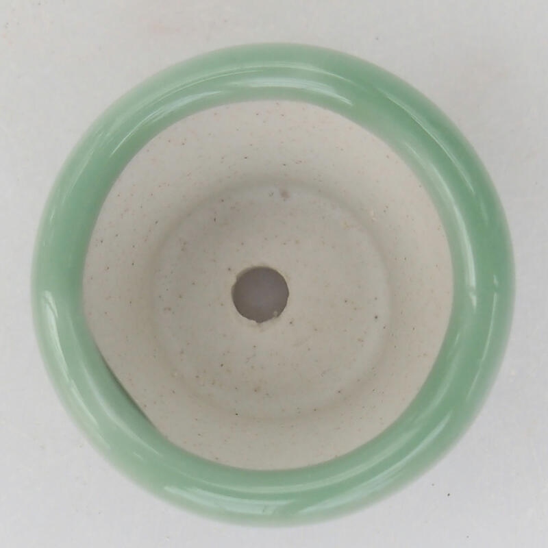 Keramik-Bonsaischale 3,5 x 3,5 x 2,5 cm, Farbe grün