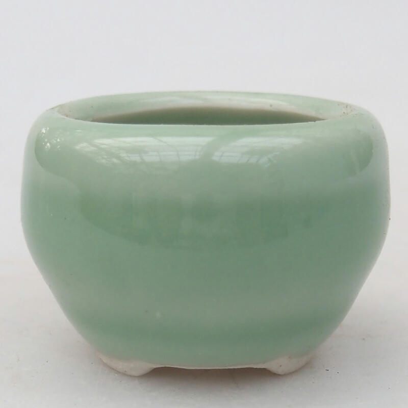 Keramik-Bonsaischale 3,5 x 3,5 x 2,5 cm, Farbe grün