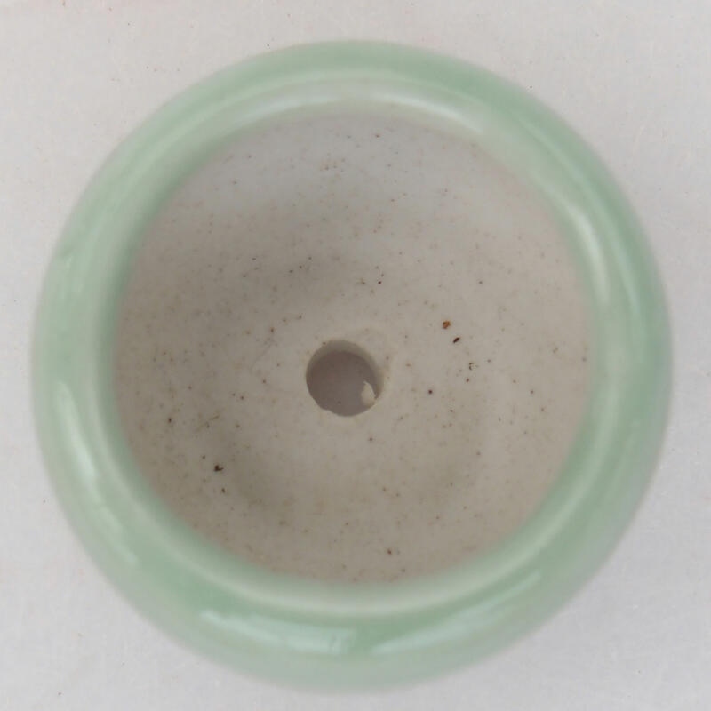 Keramik-Bonsaischale 3,5 x 3,5 x 2,5 cm, Farbe grün