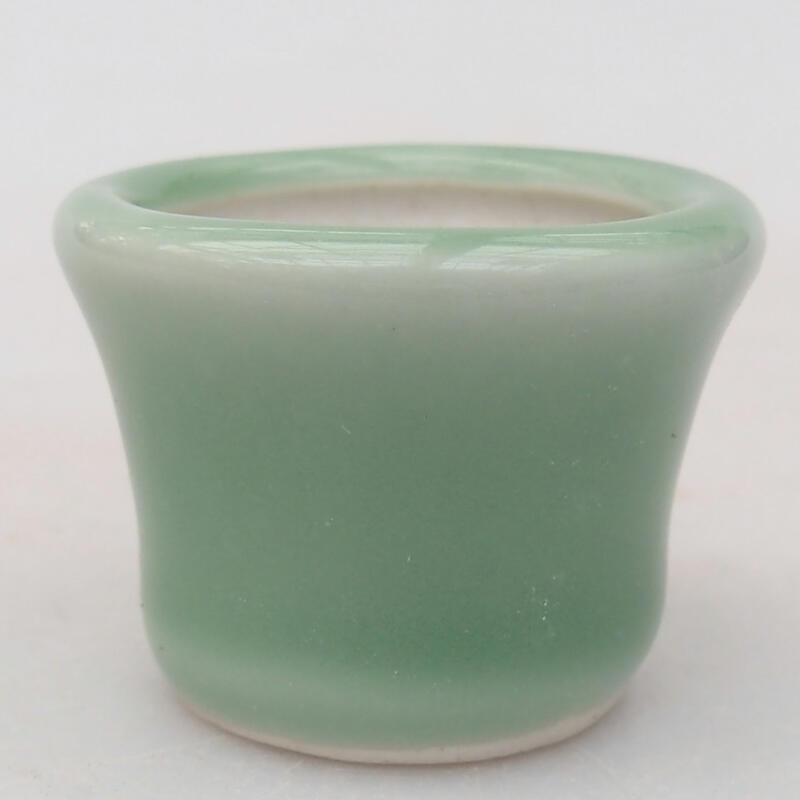 Keramik-Bonsaischale 3,5 x 3,5 x 2,5 cm, Farbe grün