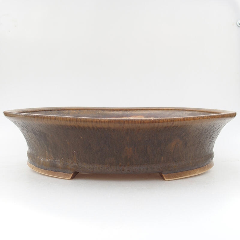 Bonsaischale aus Keramik, 32 x 29 x 7,5 cm, Farbe braun