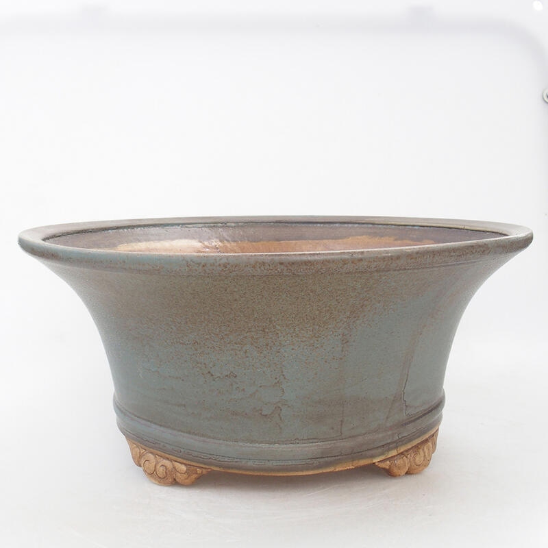 Keramik-Bonsaischale 32 x 32 x 14 cm, Farbe Blau
