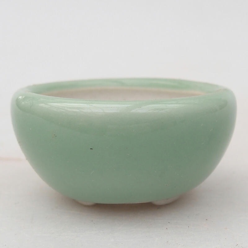 Keramik-Bonsaischale 4,5 x 4,5 x 2 cm, Farbe grün