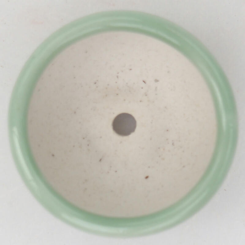 Keramik-Bonsaischale 4,5 x 4,5 x 2 cm, Farbe grün