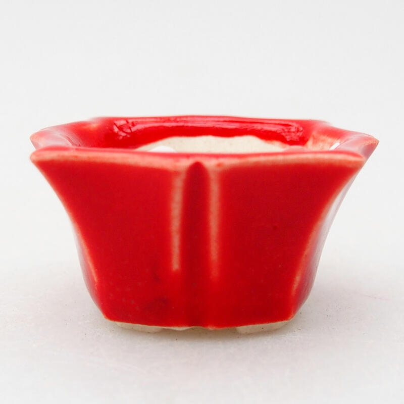 Keramik-Bonsaischale 4 x 3,5 x 2 cm, Farbe Rot