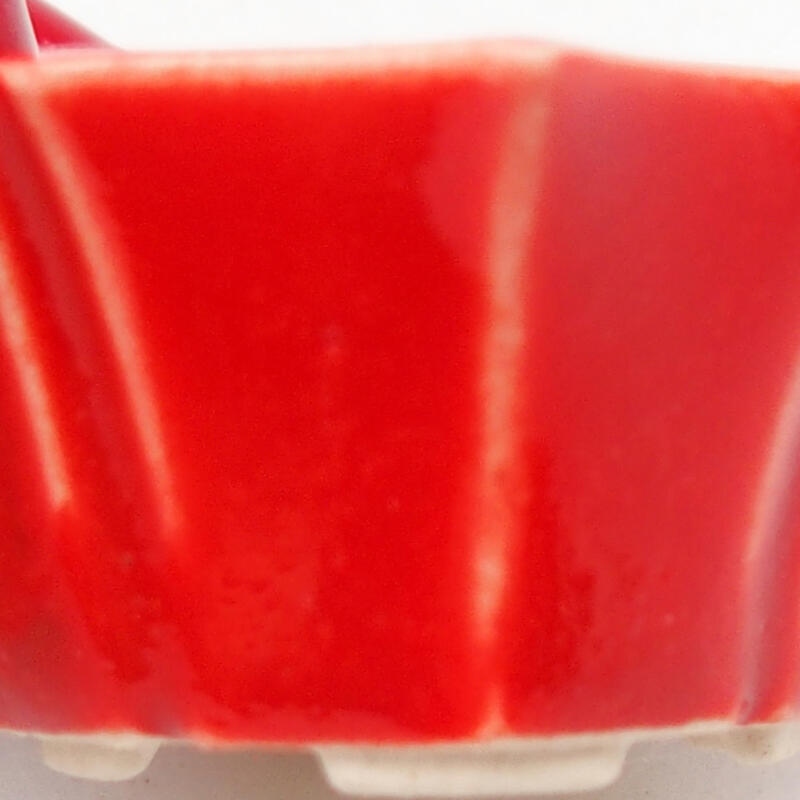 Keramik-Bonsaischale 4 x 3,5 x 2 cm, Farbe Rot