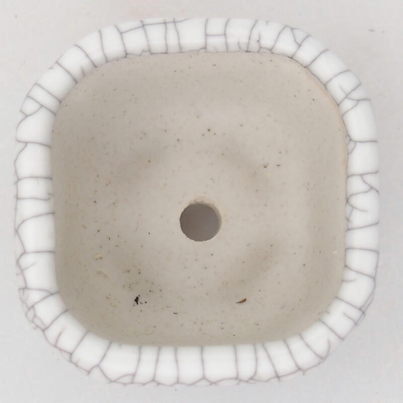 Keramik-Bonsaischale 4 x 4 x 2,5 cm, Farbe Raku