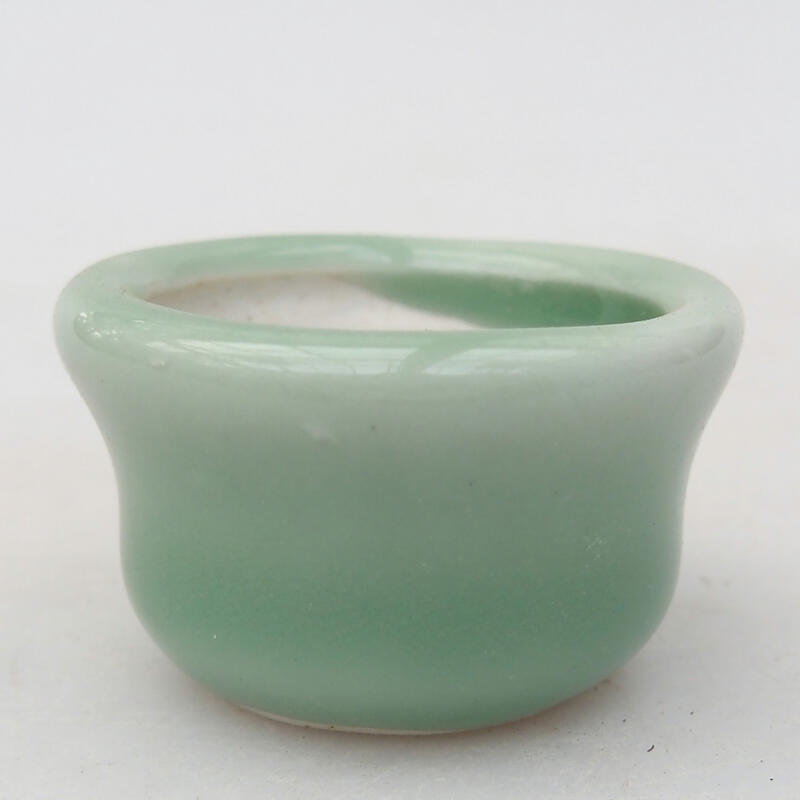 Keramik-Bonsaischale 4 x 4 x 2 cm, Farbe grün