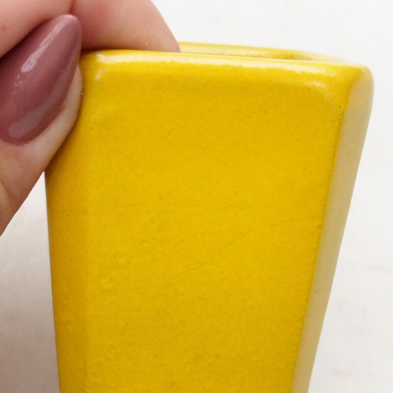 Bonsaischale aus Keramik 5,5 x 5,5 x 7 cm, Farbe gelb