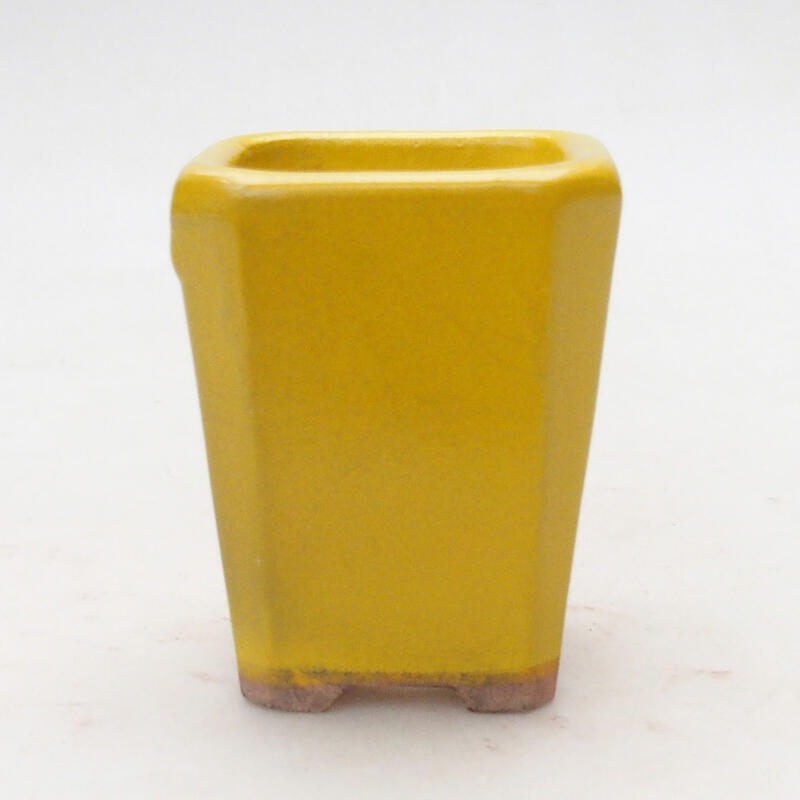 Bonsaischale aus Keramik 5,5 x 5,5 x 7 cm, Farbe gelb