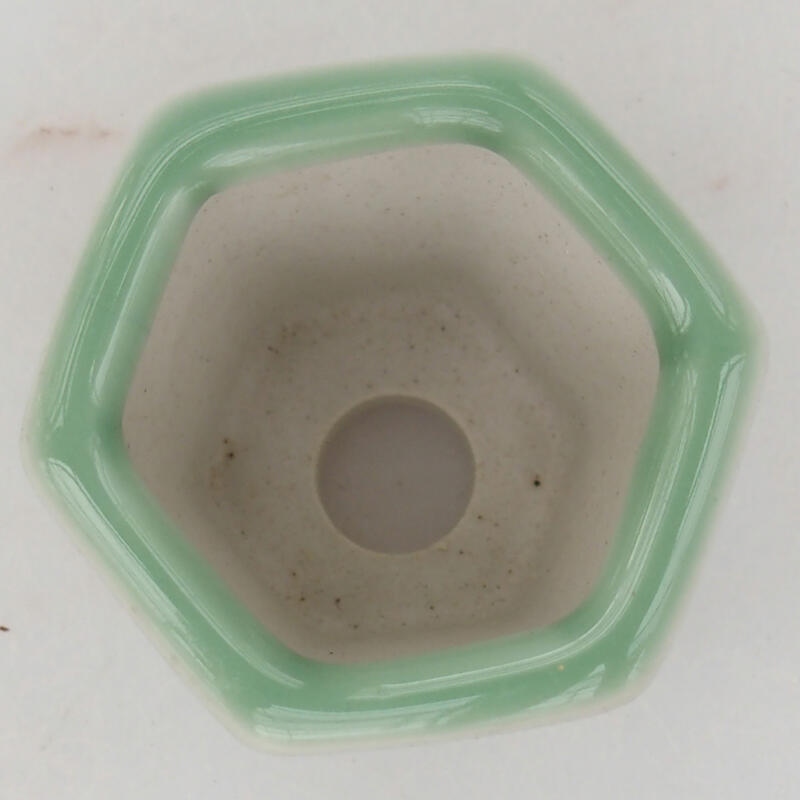 Keramik-Bonsaischale 5,5 x 5 x 5 cm, Farbe grün