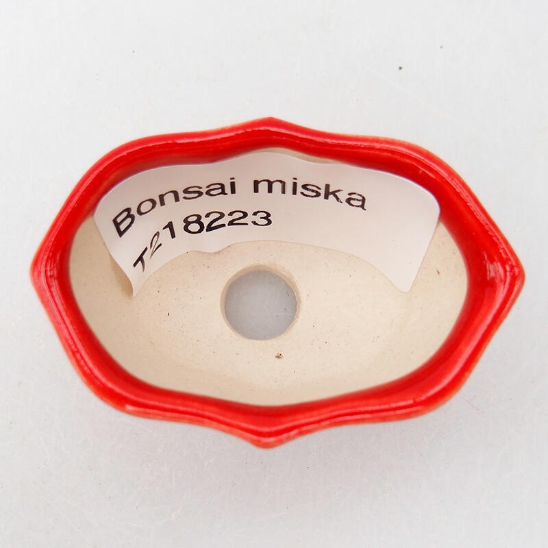 Keramik-Bonsaischale 5 x 3 x 2,5 cm, Farbe Rot