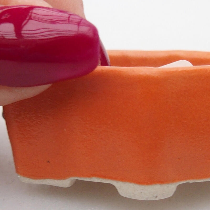 Bonsaischale aus Keramik, 5 x 3 x 2 cm, orange Farbe