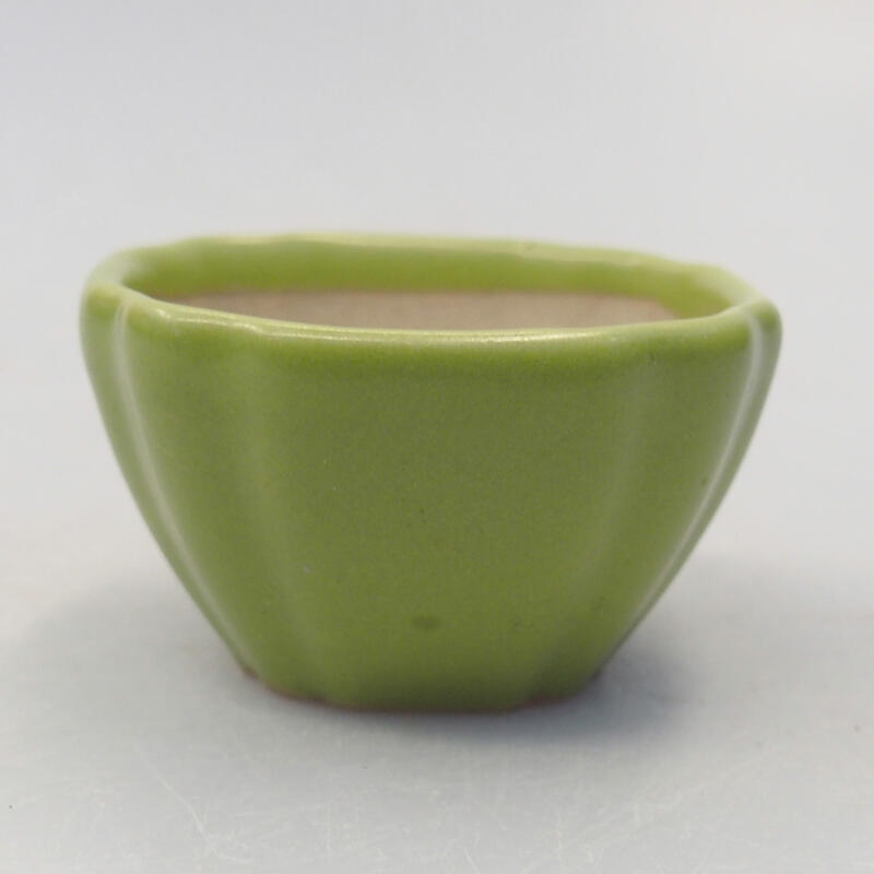 Keramik-Bonsaischale 5 x 5 x 2,5 cm, Farbe grün