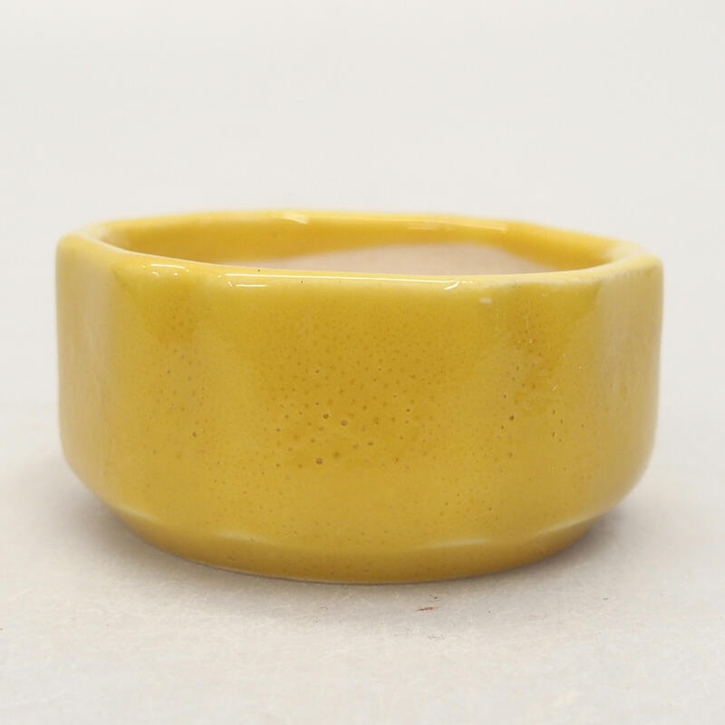Keramik-Bonsaischale 5 x 5 x 2 cm, Farbe gelb