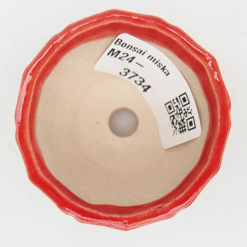 Bonsaischale aus Keramik, 5 x 5 x 3,5 cm, Farbe: rot