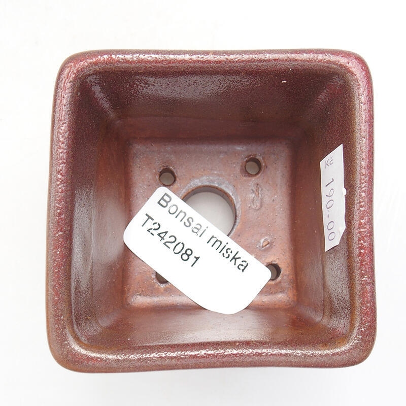 Keramik-Bonsaischale 6,5 x 6,5 x 5 cm, metallische Farbe