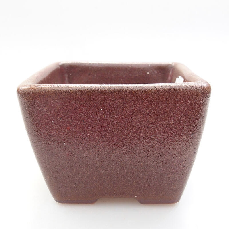 Keramik-Bonsaischale 6,5 x 6,5 x 5 cm, metallische Farbe