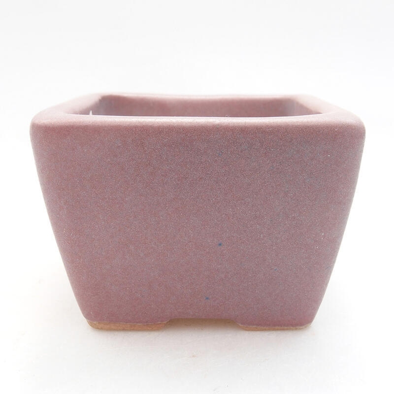 Keramik-Bonsaischale 6,5 x 6,5 x 5 cm, Farbe rosa