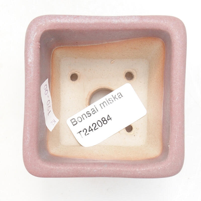 Keramik-Bonsaischale 6,5 x 6,5 x 5 cm, Farbe rosa