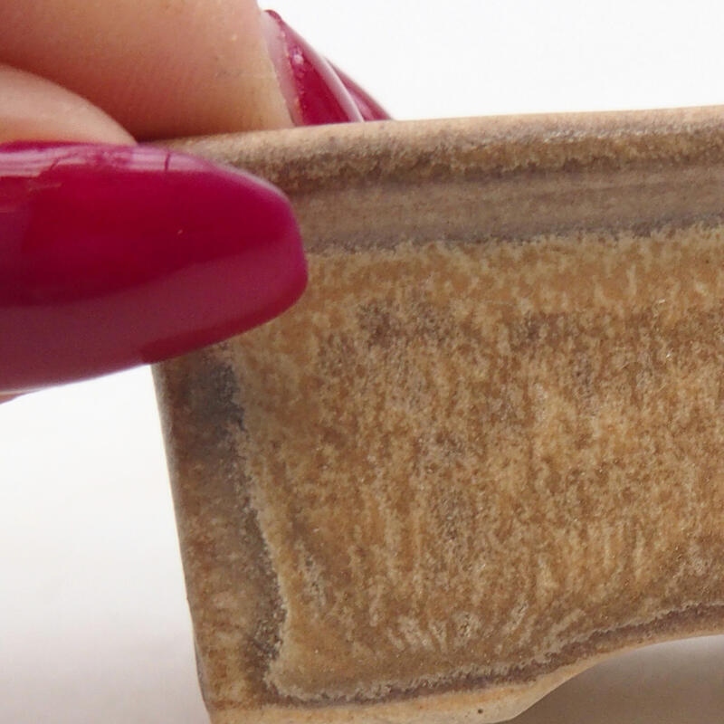 Bonsaischale aus Keramik 6 x 4,5 x 2,5 cm, Farbe Beige