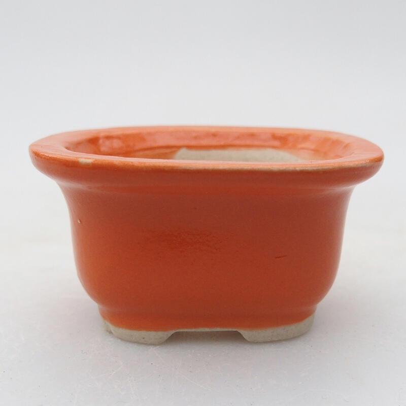Bonsaischale aus Keramik, 6 x 5 x 3 cm, orangefarben