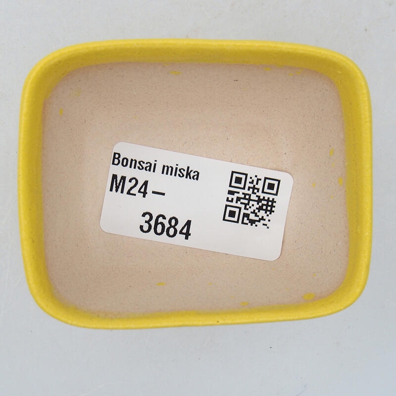 Keramik Bonsai Schale 6 x 5 x 3 cm, gelb