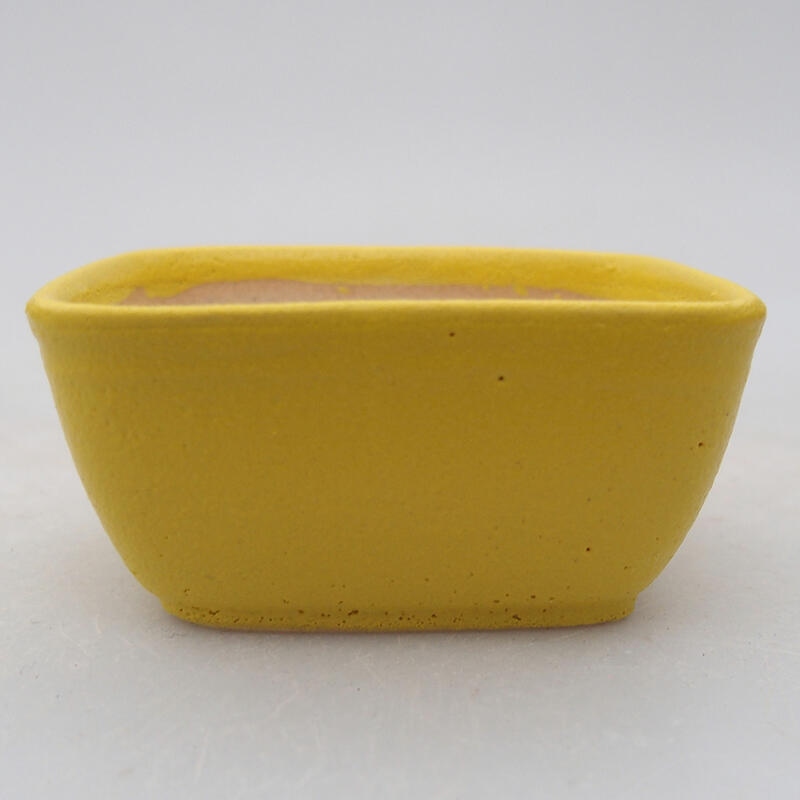 Keramik Bonsai Schale 6 x 5 x 3 cm, gelb