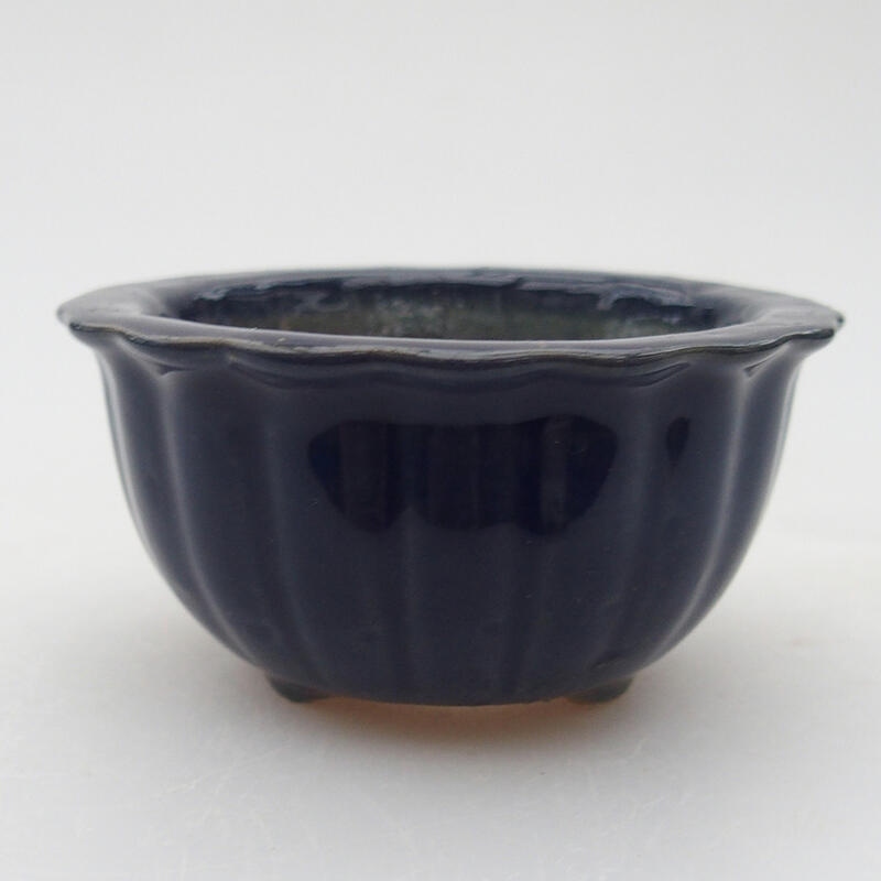 Keramik-Bonsaischale 6 x 6 x 3,5 cm, Farbe Blau
