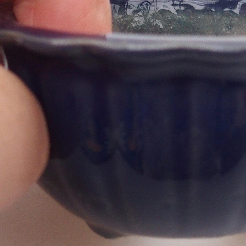 Keramik-Bonsaischale 6 x 6 x 3,5 cm, Farbe Blau