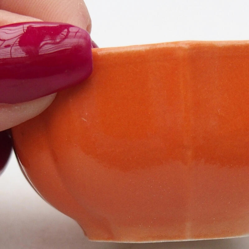 Bonsaischale aus Keramik, 6 x 6 x 3 cm, orange