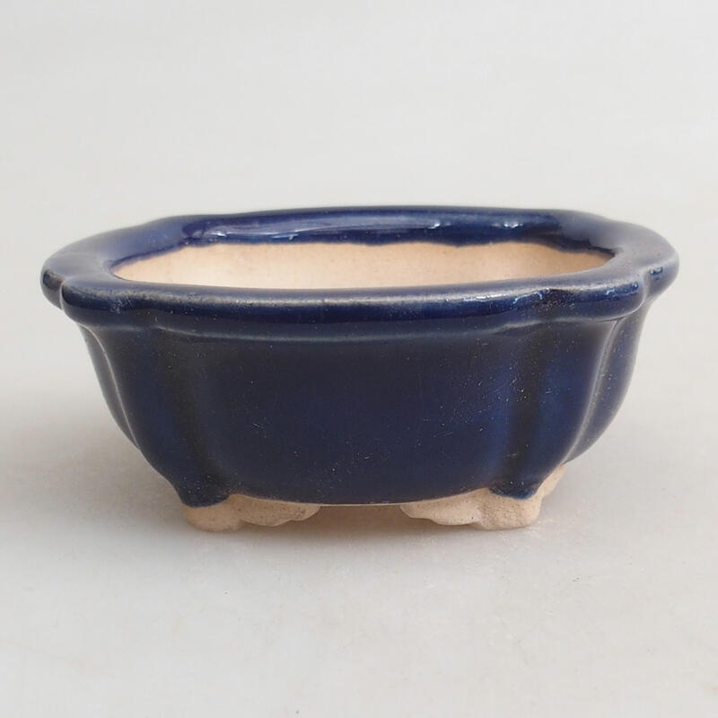 Bonsaischale aus Keramik 7,5 x 7,5 x 3 cm, Farbe blau