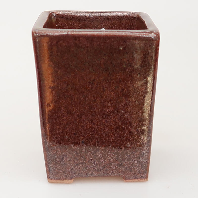 Bonsaischale aus Keramik 7,5 x 7,5 x 9,5 cm, Farbe braun