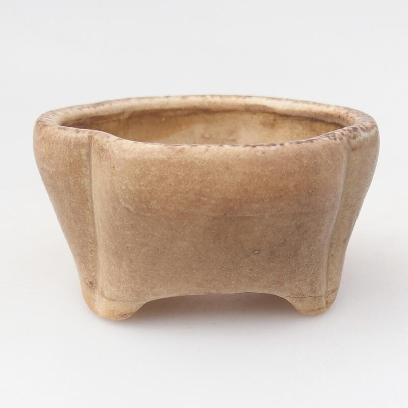 Keramik-Bonsaischale 7,5 x 7 x 3 cm, Farbe braun