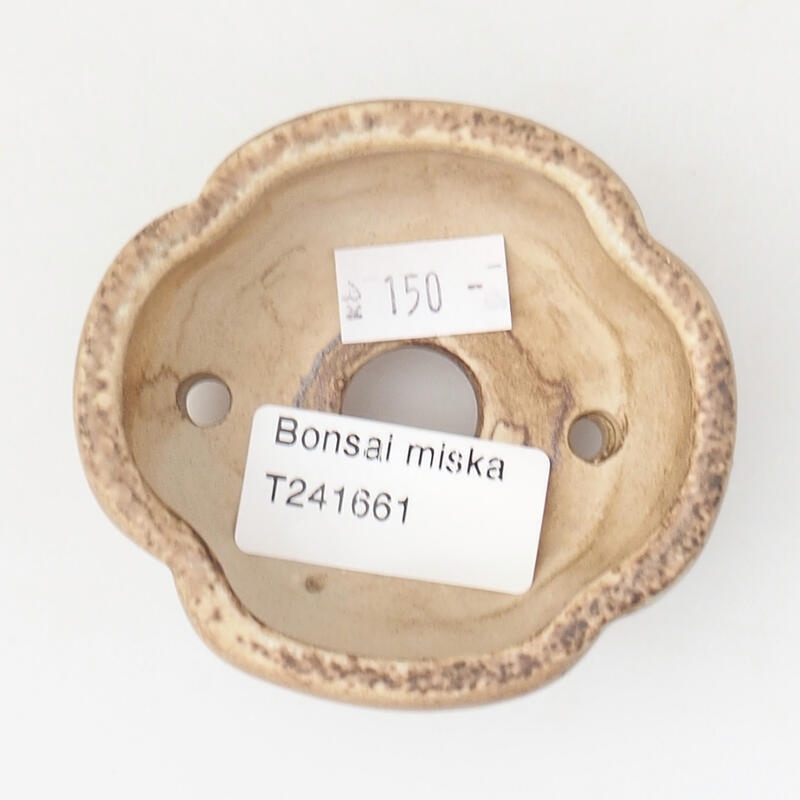 Keramik-Bonsaischale 7,5 x 7 x 3 cm, Farbe braun