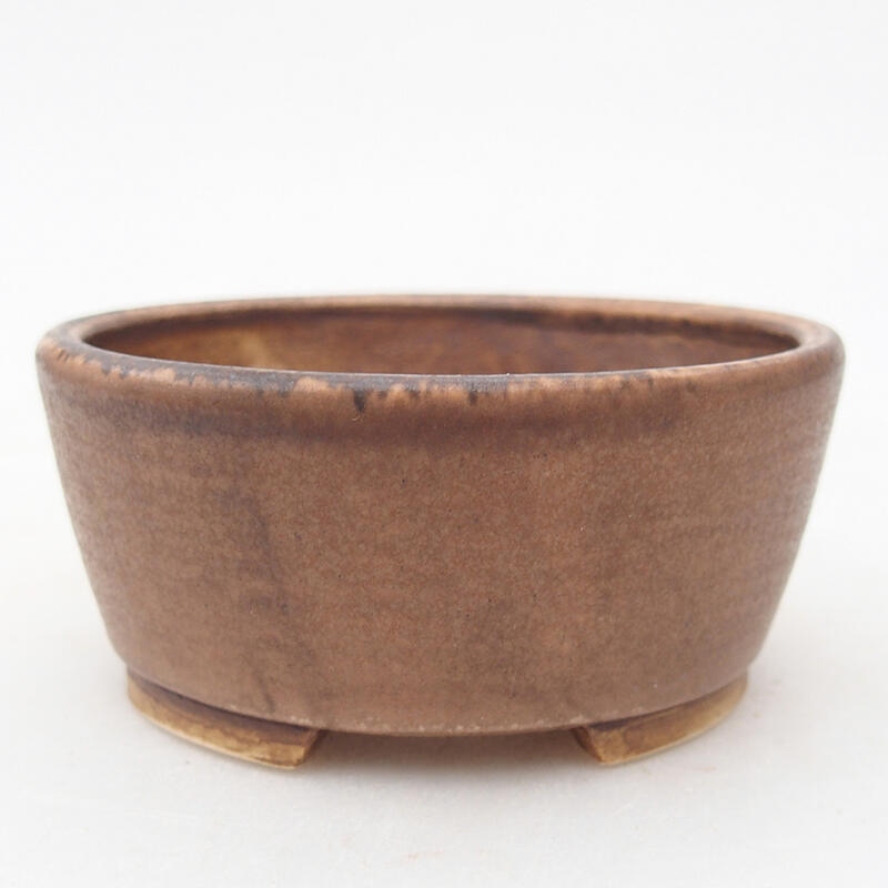 Bonsaischale aus Keramik 7,5 x 7 x 4 cm, braune Farbe