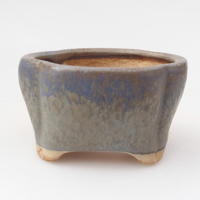 Keramik-Bonsaischale 7,5 x 7 x 4 cm, Farbe Blau