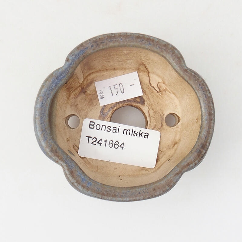 Keramik-Bonsaischale 7,5 x 7 x 4 cm, Farbe Blau