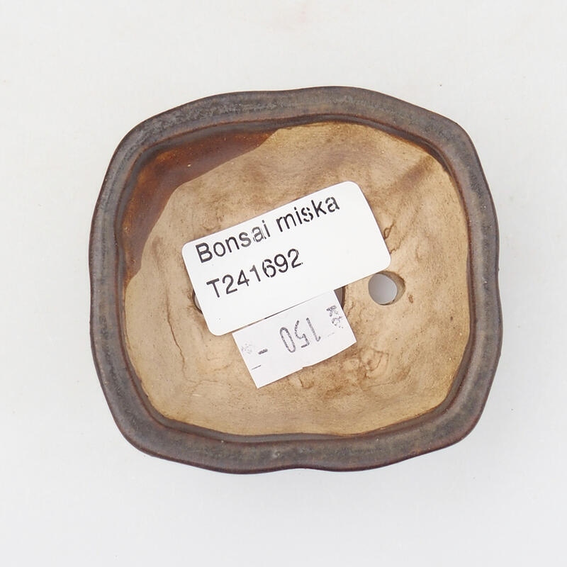 Keramik-Bonsaischale 7 x 6,5 x 3,5 cm, Farbe braun