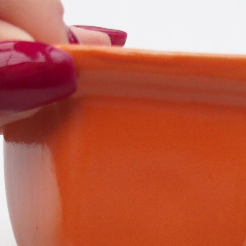 Bonsaischale aus Keramik, 7 x 6,5 x 5 cm, orange Farbe